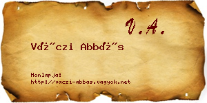 Váczi Abbás névjegykártya